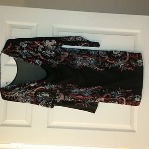 NWT Women's BCBG MAXAZRIA  Black Floral Shirt Dress Size M